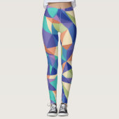 Farbiges modernes geometrisches Muster Leggings (Vorderseite)