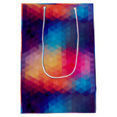 Farbiges modernes geometrisches Muster Mittlere Geschenktüte (Rückseite)