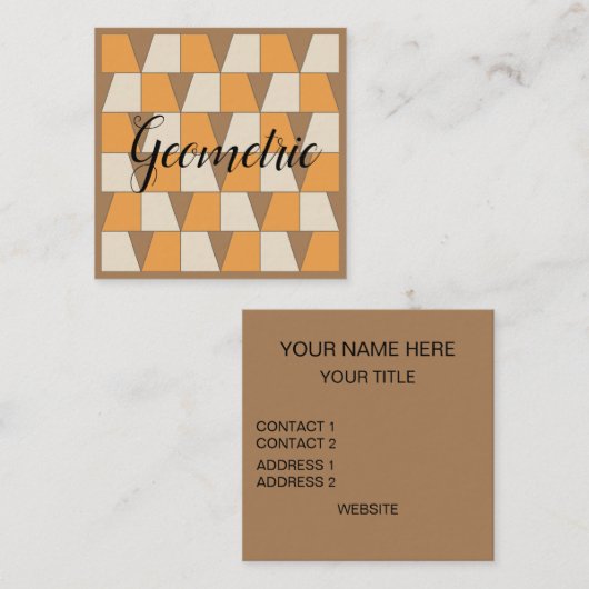 Farbiges modernes geometrisches Muster Quadratische Visitenkarte (Vorne/Hinten)