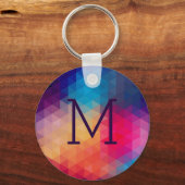 Farbiges modernes geometrisches Muster Schlüsselanhänger (Vorderseite)