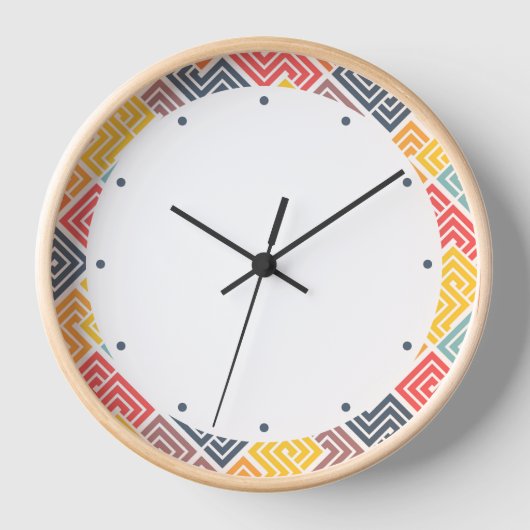 Farbiges modernes geometrisches Muster Uhr (Vorderseite)