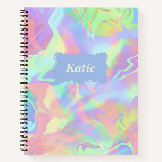 Farbiges, modernes Monogram-Holografisches Noteboo Notizblock (Vorderseite)