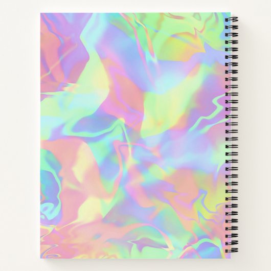 Farbiges, modernes Monogram-Holografisches Noteboo Notizblock (Rückseite)