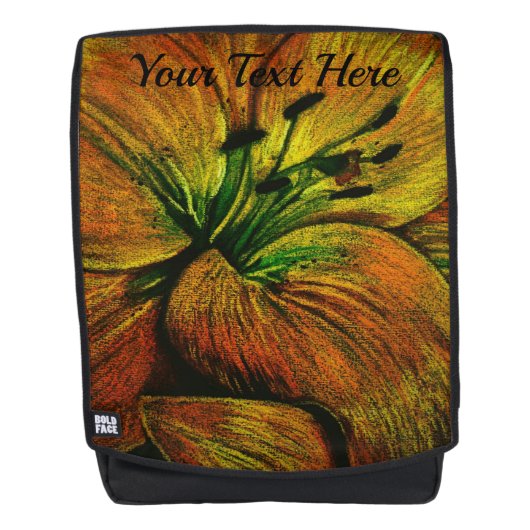 Farbiges modernes Muster gelb und schwarz Rucksack (Vorderseite)