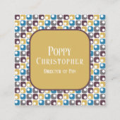 Farbiges modernes Retro-Muster 16.11 Quadratische Visitenkarte (Vorderseite)