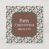 Farbiges modernes Retro-Muster 16.15 Quadratische Visitenkarte (Vorderseite)