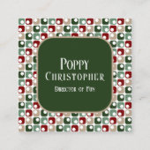 Farbiges modernes Retro-Muster 16.3 Quadratische Visitenkarte (Vorderseite)