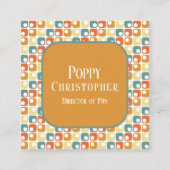 Farbiges modernes Retro-Muster 16,8 Quadratische Visitenkarte (Vorderseite)