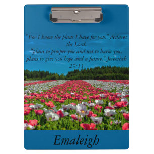 Farbiges Mohnfeld Bibelvers Clipboard Klemmbrett