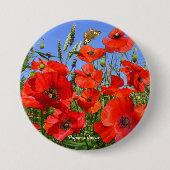 Farbiges Mohnfeld Button (Vorderseite)