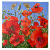 Farbiges Mohnfeld Fliese (Vorderseite)