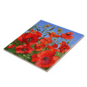 Farbiges Mohnfeld Fliese (Seite)