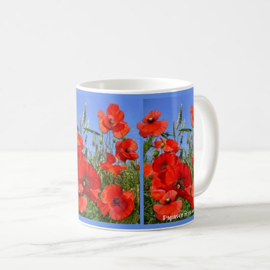Farbiges Mohnfeld Kaffeetasse (VorderseiteRechts)