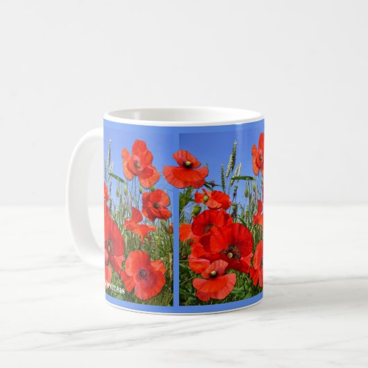 Farbiges Mohnfeld Kaffeetasse (Vorderseite Links)