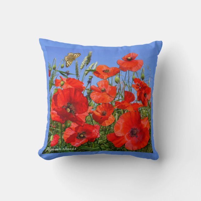 Farbiges Mohnfeld Kissen (Vorderseite)