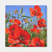 Farbiges Mohnfeld Magnet (Vorne)