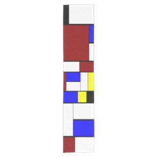 Farbiges Mondrianisches Stil, Rot, Blau, Gelbes Mu Kurzer Tischläufer