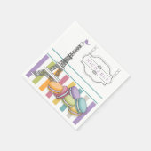 Farbiges Mongram für den Paris Macaron Eiffel Towe Serviette (Ecke)
