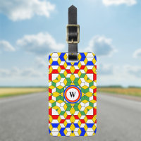 Farbiges Monogram Cubes Geometric Muster