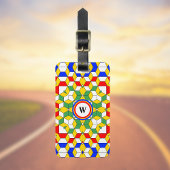 Farbiges Monogram Cubes Geometric Muster Gepäckanhänger