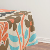 Farbiges Monogram Script Retro Blumenmuster Tischdecke (Beispiel)