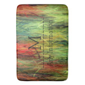 Farbiges Monogramm des modernen Holzkörners #3 Badematte (Vorderseite Vertikal)