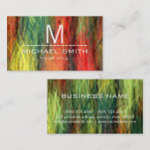 Farbiges Monogramm des modernen Holzkörners #3 Visitenkarte (Vorne/Hinten)