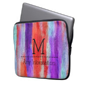 Farbiges Monogramm des modernen Holzkörners #6 Laptopschutzhülle (Vorderseite Links)