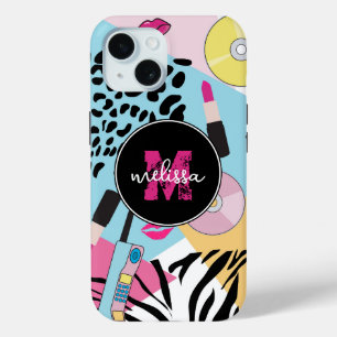 Farbiges Monogramm des Musters der 90er Jahre Case-Mate iPhone Hülle
