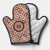Farbiges Monogramm, erstes Muster, Quilt-Muster Ofenhandschuh (Vorderseite/Rückseite)