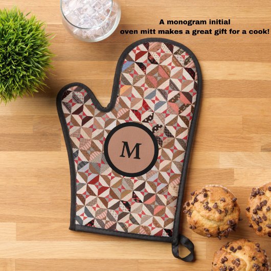 Farbiges Monogramm, erstes Muster, Quilt-Muster Ofenhandschuh
