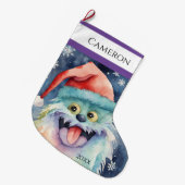 Farbiges Monster Großer Weihnachtsstrumpf (Vorderansicht (hängend))