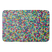 Farbiges Mosaik, geometrisches Quadrat-Muster Badematte (Vorderseite)
