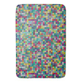 Farbiges Mosaik, geometrisches Quadrat-Muster Badematte (Vorderseite Vertikal)