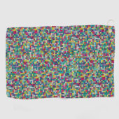 Farbiges Mosaik, geometrisches Quadrat-Muster Golfhandtuch (Horizontal)