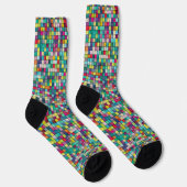 Farbiges Mosaik, geometrisches Quadrat-Muster Socken (Rechts)