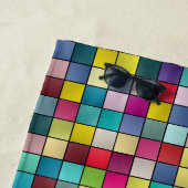 Farbiges Mosaik, geometrisches Quadrat-Muster Strandtuch (Beispiel)