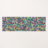 Farbiges Mosaik, geometrisches Quadrat-Muster Yogamatte (Vorderseite (Horizontal))