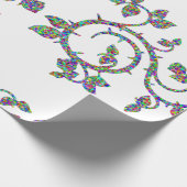 Farbiges Mosaikblumenpapier Geschenkpapier (Ecke)