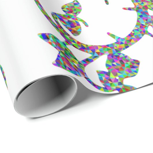 Farbiges Mosaikblumenpapier Geschenkpapier (Rolleneckpunkt)