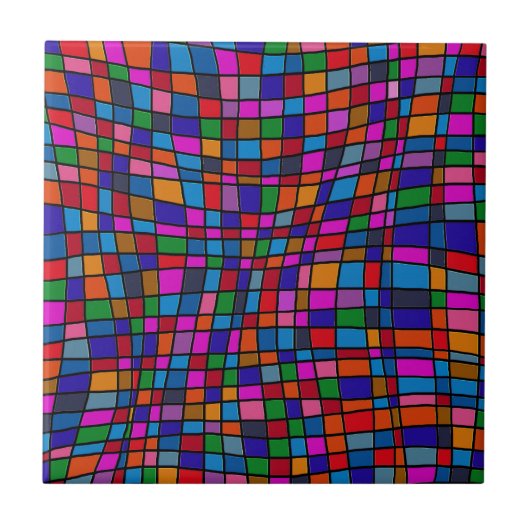 Farbiges Mosaikfliesen-Muster Fliese (Vorderseite)