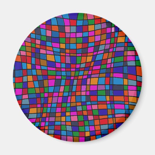 Farbiges Mosaikfliesen-Muster Magnet (Vorne)