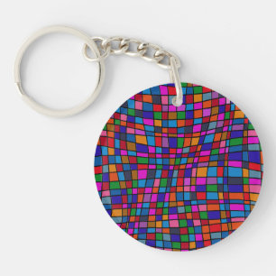 Farbiges Mosaikfliesen-Muster Schlüsselanhänger
