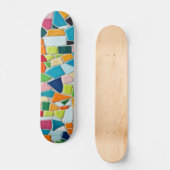 Farbiges Mosaikfliesen-Muster Skateboard (Vorderseite)