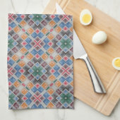 Farbiges Mosaikflippelmuster Geschirrtuch (Viertel Falte)