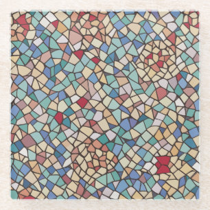 Farbiges Mosaikmuster Glasuntersetzer