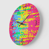 Farbiges Mosaikmuster Große Wanduhr (Winkel)