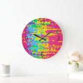 Farbiges Mosaikmuster Große Wanduhr (Zuhause)