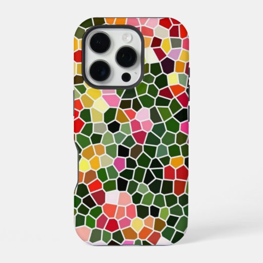 Farbiges Mosaikmuster iPhone Hülle (Rückseite)