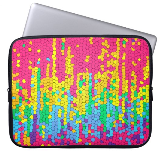 Farbiges Mosaikmuster Laptopschutzhülle (Vorderseite)